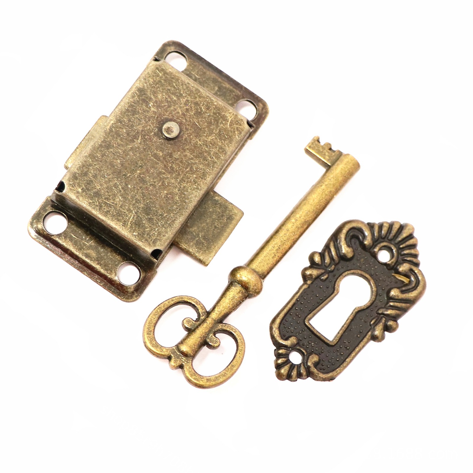 Furniture Cabinet Door Lock Set with Key Antique Drawer Wardrobe Lock Decorative