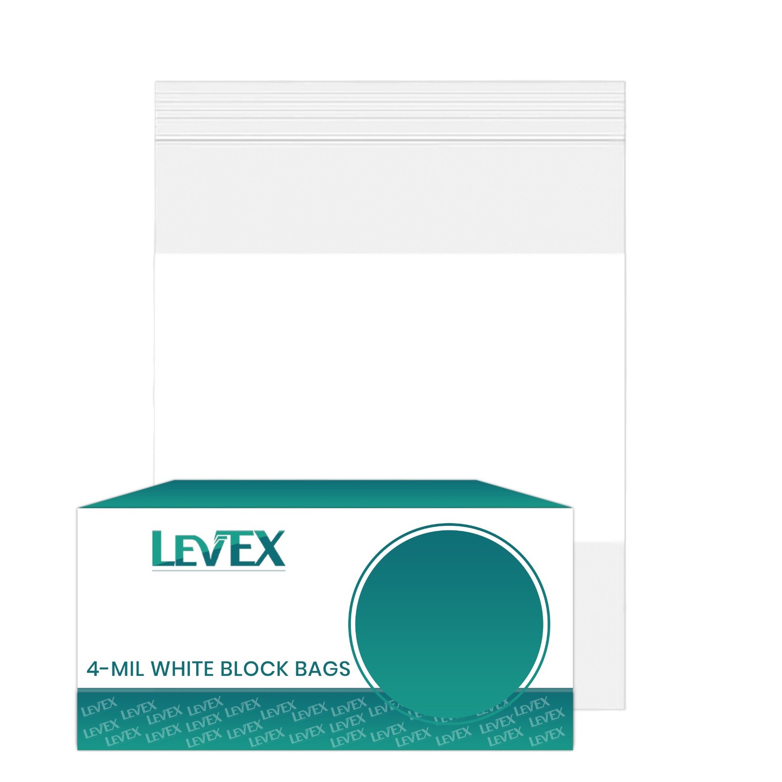 6″ x 8″ White Block Zip Seal Bags Reclosable Top Lock 4Mil Zipper Baggies