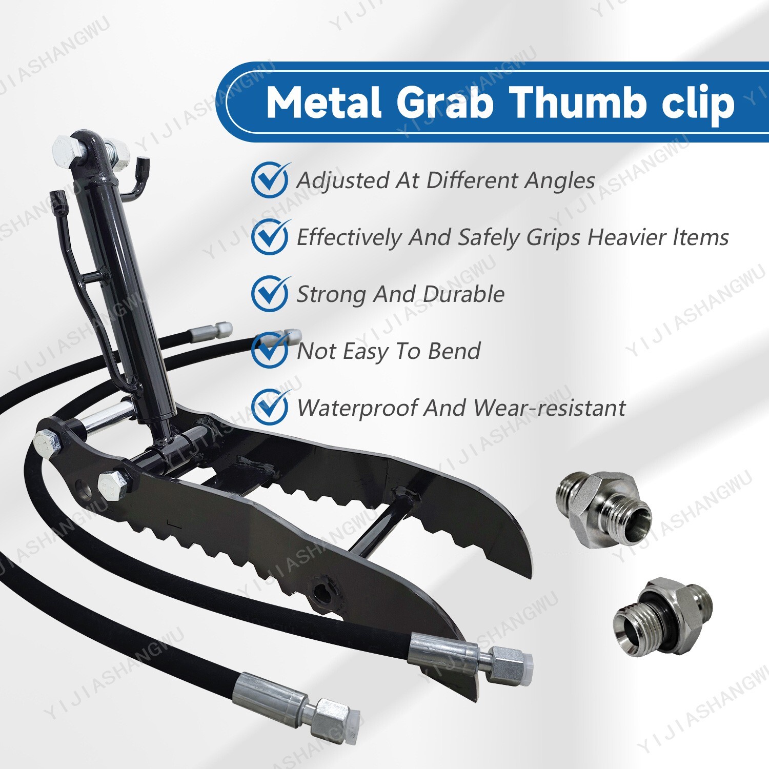 Hydraulic Thumb Clip for Mini Excavators Attachments Single Hole Metal Grab