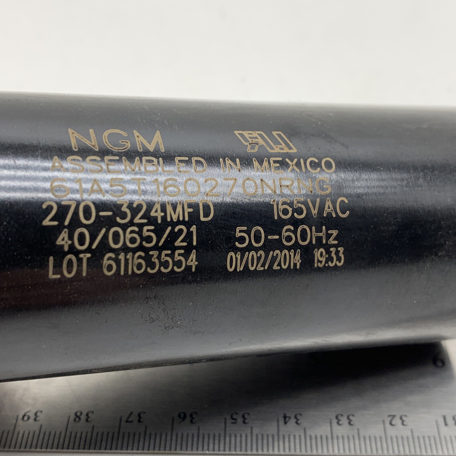 NGM 61A5T160270NRNG Start Capacitor 165VAC 270-324MFD 50/60HZ 40/065/33