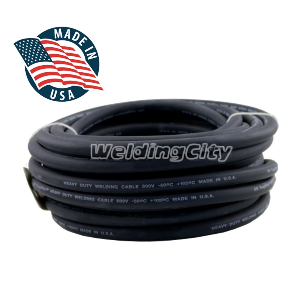 WeldingCity® 15-ft 2-AWG Gauge #2 Welding Cable EPDM Rubber Jacketed Made in US