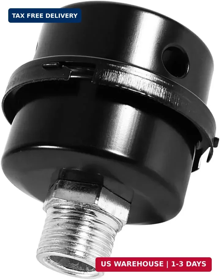 3/8″ Male Thread Diameter (0.63in / 16mm) Air Compressor Silencer & Filter, Meta
