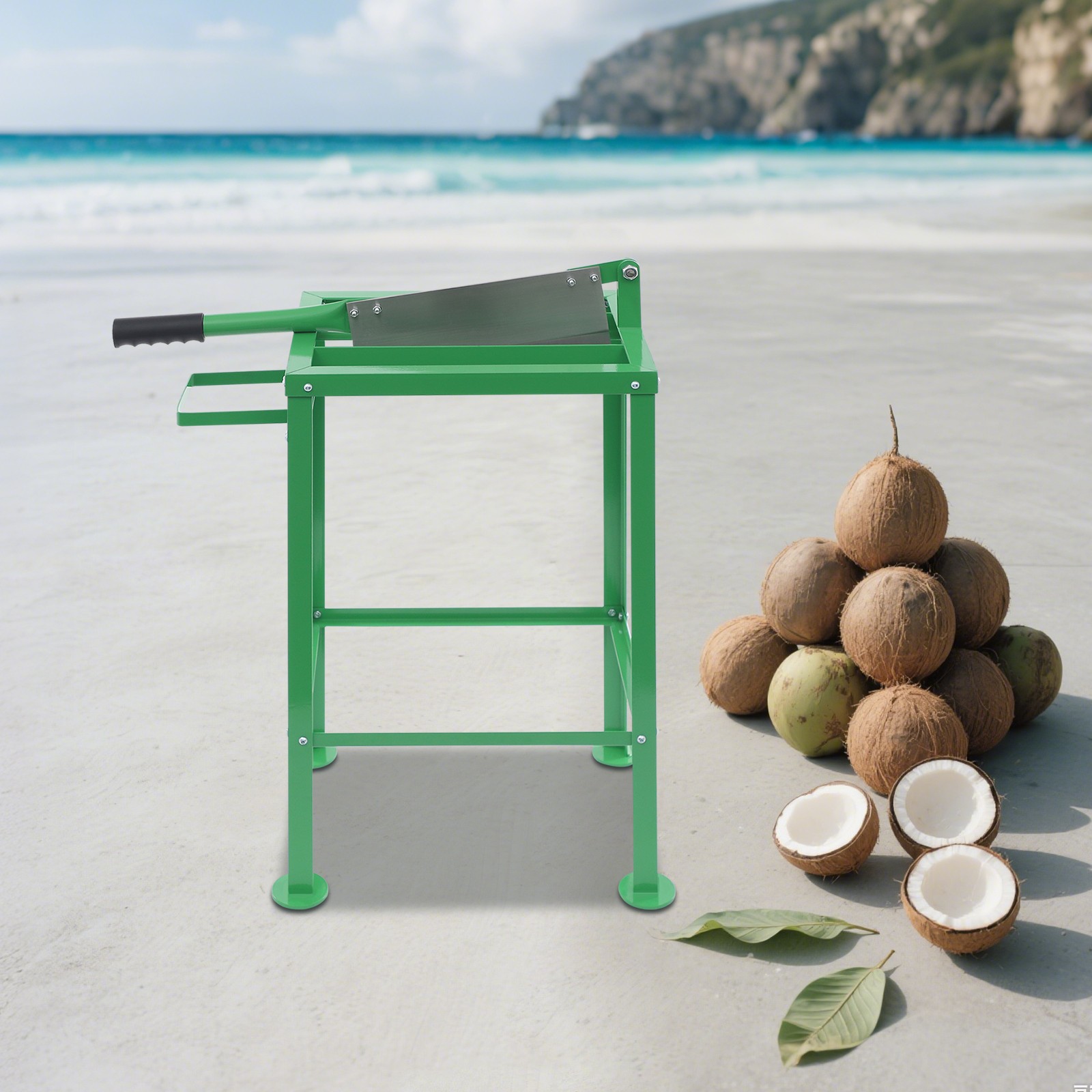 Commercial Coconut Opener Manual Cutter Floor Standing Coconut Cutting Tool