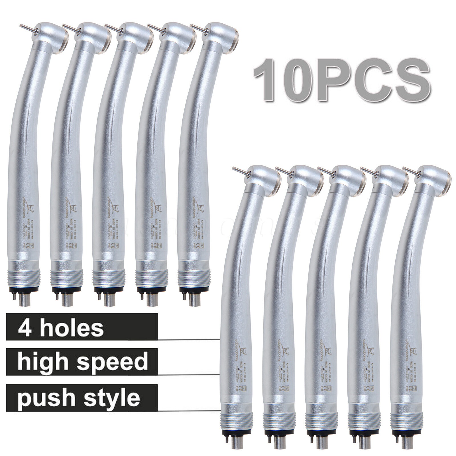 10 Pcs USA Dental High Speed Turbine Handpiece Push 4Hole Fit NSK PANA MAX YDA4