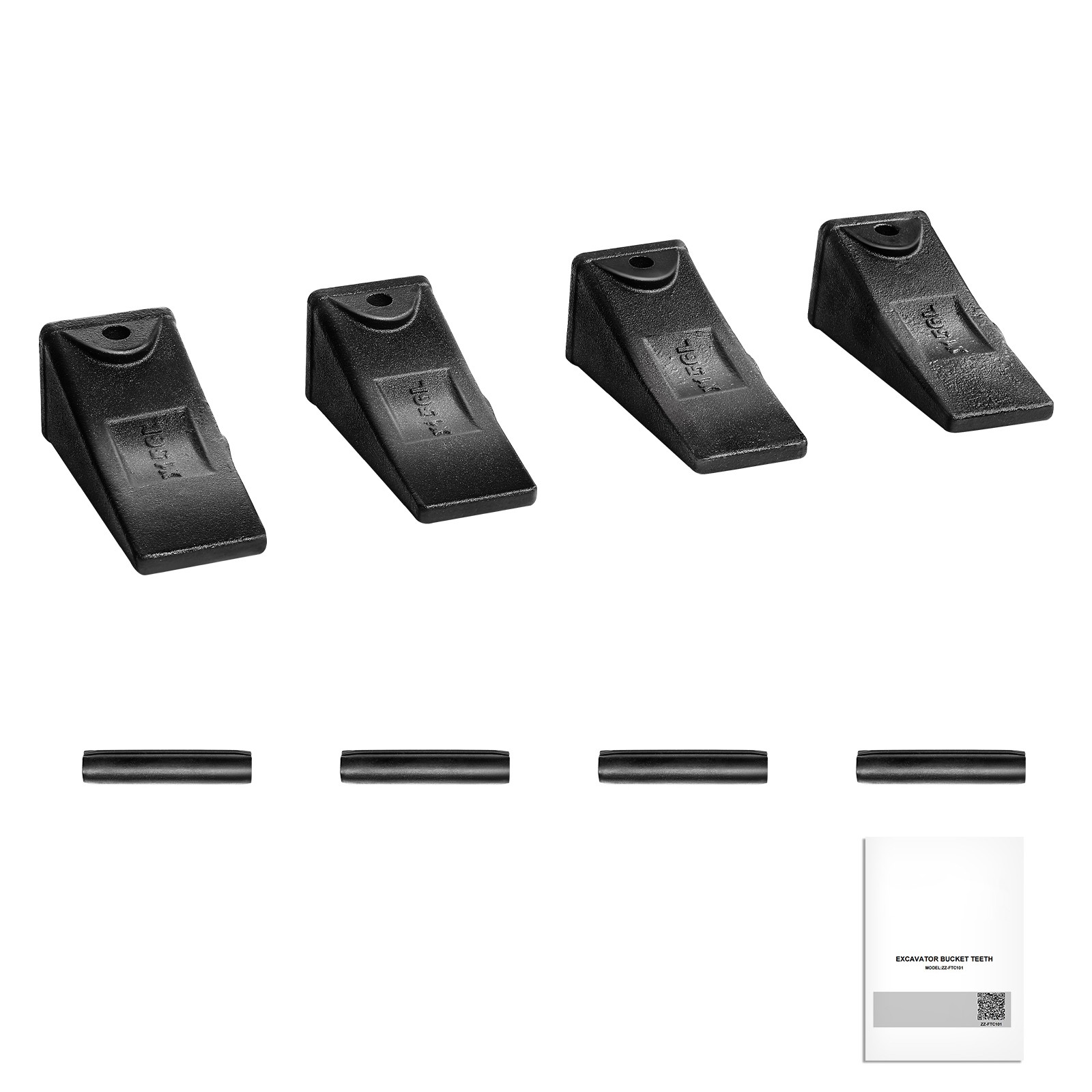 Uimoso 4 Pack X156L Bucket Teeth 5.3″ with Pins for Excavator Skid Steer Backhoe