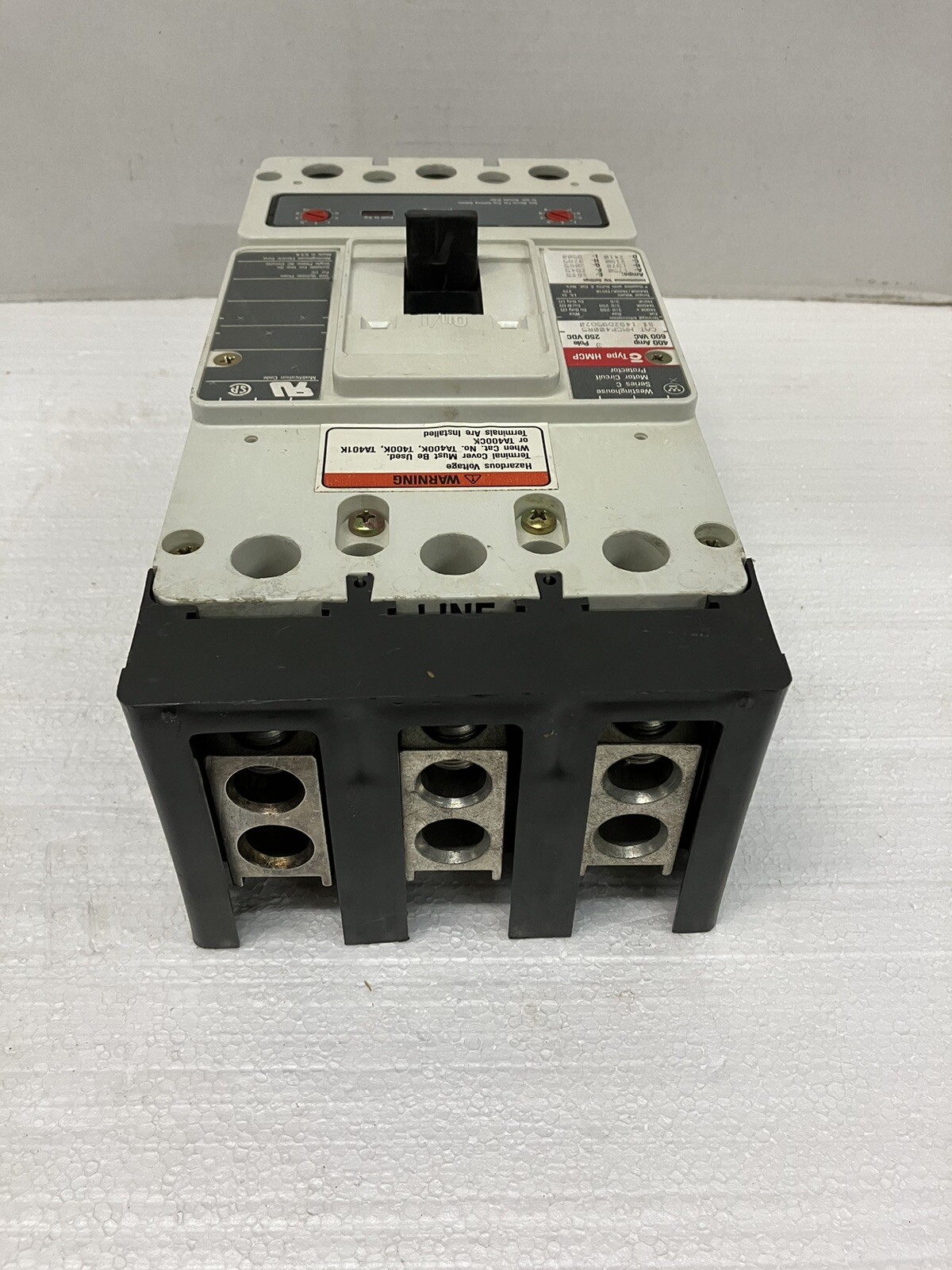 Westinghouse HMCP400R5 Circuit Breaker 400A 3 Pole 600VAC