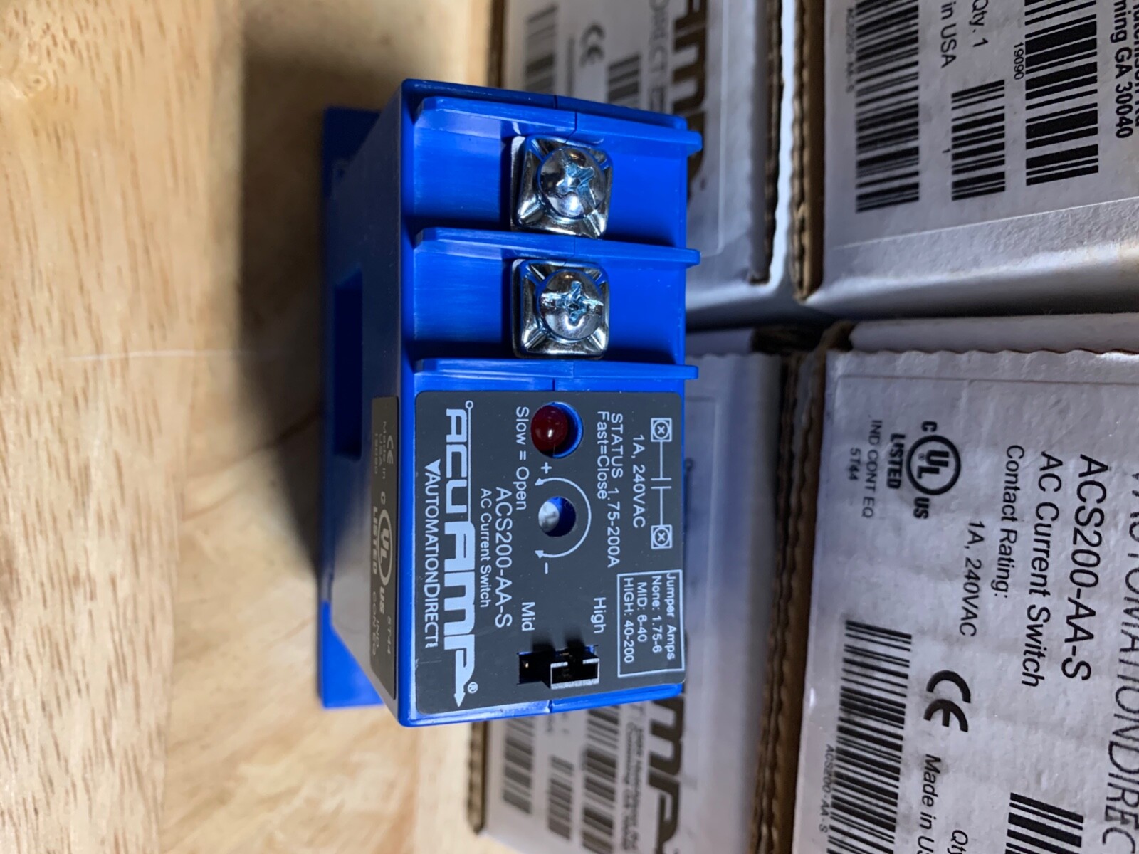 AcuAmp AC current switch 1.75-200 amp 1A 240volt contacts