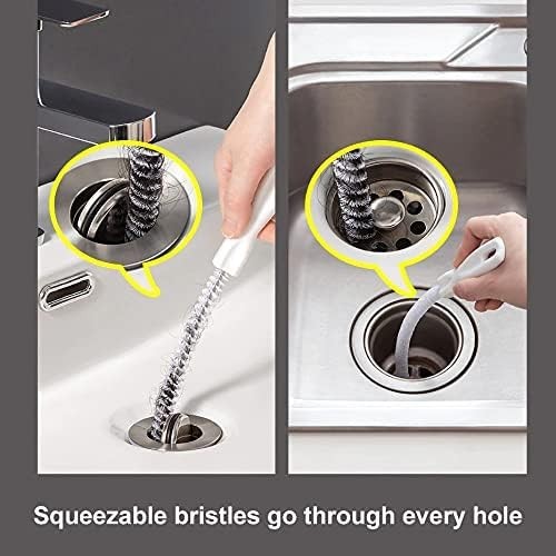 2-Piece Flexible Drain Brush Sink Unblocker Elastic Hose Pipe Straw Cleaning …