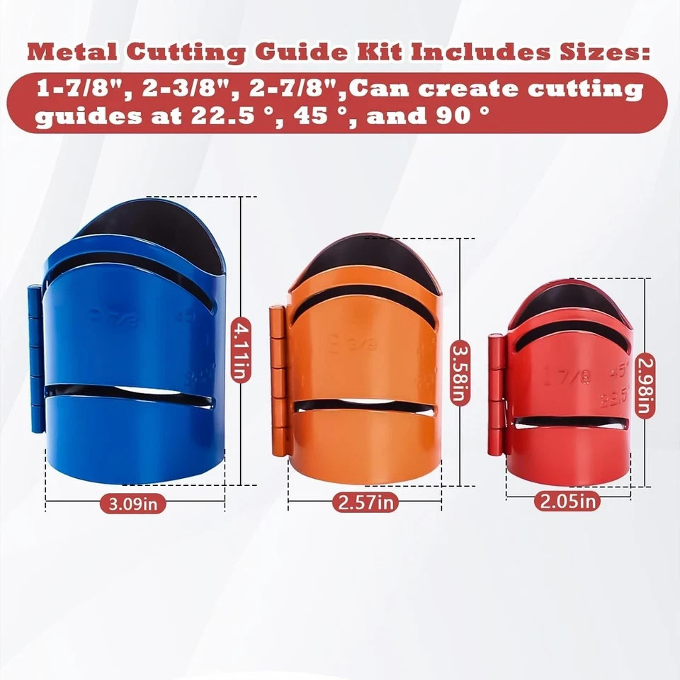 Metal Cutting Guide Kit Includes Sizes: 1-7/8″, 2-3/8″, 2-7/8″ Pipe Cutting G…