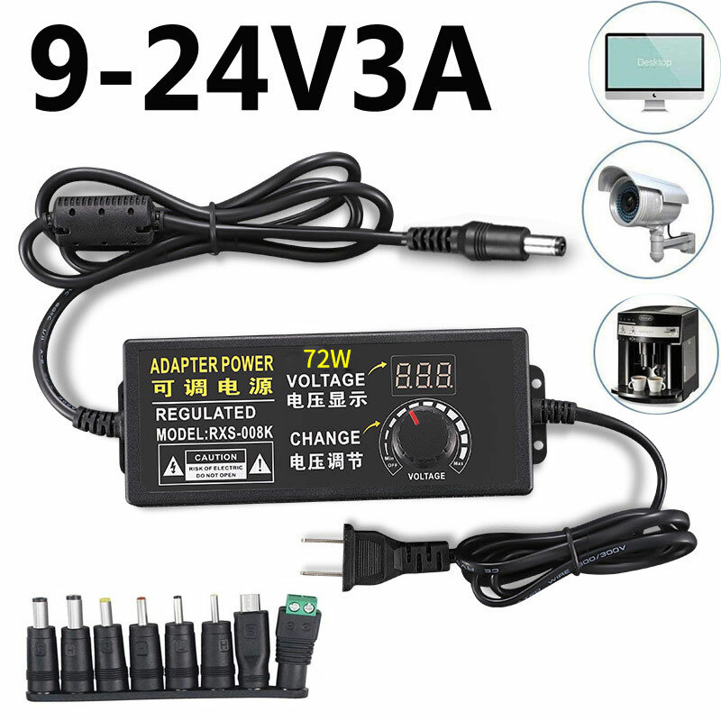 9V-24V 5A 120W Adjustable Voltage Power Supply Adapter Charger Transformer Sets