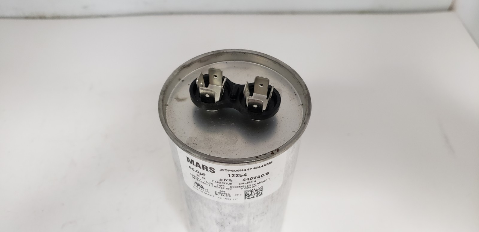 MARS 12254 CAPACITOR, 50 MFD ROUND, 60.0 uf, 440/370VAC, 50/60Hz, NIB