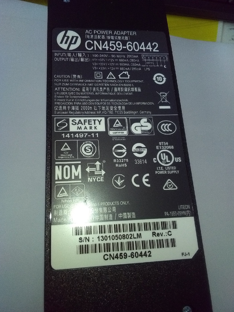 AC Power Adapter Fits For HP PageWide CN459-60442 Pro MFP 477/552 series