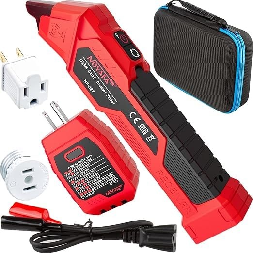 NF827 Circuit Breaker Finder Tool GFCI Outlet Tester 90120V AC NCV Storage