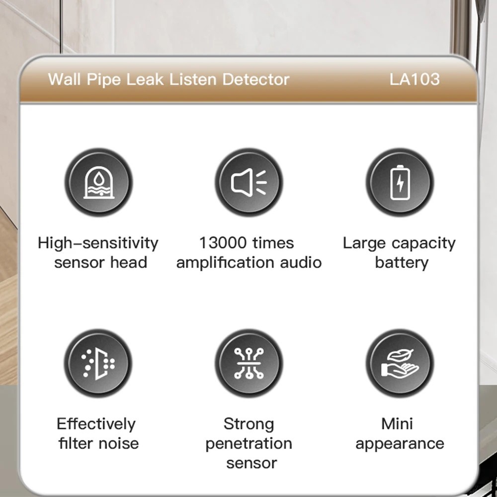 High Quality Water Leak Detector Sensor 0-60dB Sensitivity for Home Pipeline