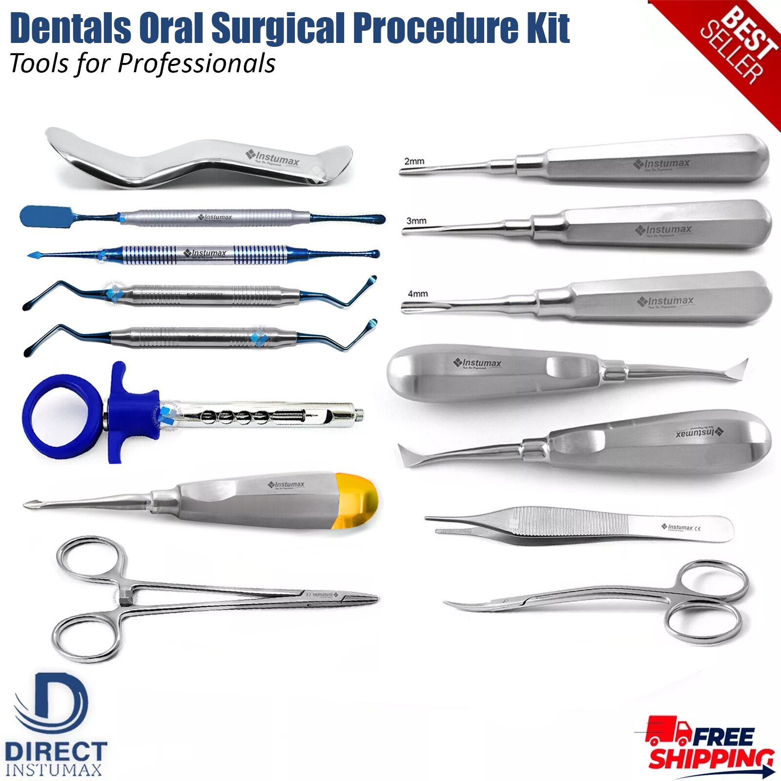 Dental Oral Tooth Extracting Luxating Surgical Instruments General Surgery Kit