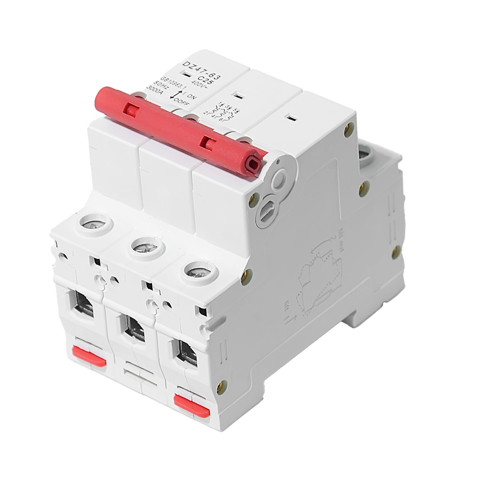 3Pole 100AMP Universal Mini Circuit Breaker AC MCB GYM8 4.5kA Din Rail 400V