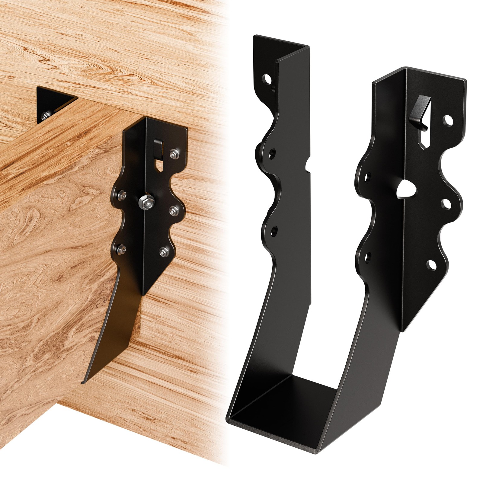 25 Pcs Black 2×6 Joist Hangers for Wood, Rafter Brackets, face Mount 2×6 Joist H