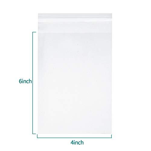 4” X 6” 1000 Clear Resealable Cellophane Cello Bags Self Seal – Fits 4X6