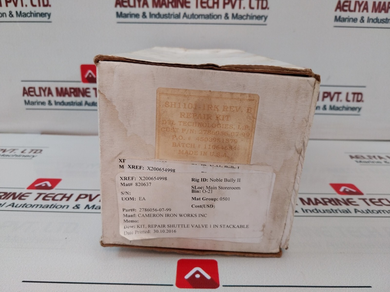 Cameron 2786056-07-99 Shuttle Valve Repair Kit SH1101-1RK Rev. B