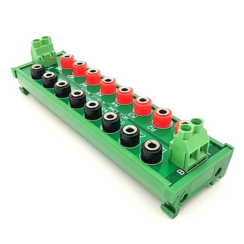 DIN Rail Mounting DC Power 2 x 8-Bit Banana Jack Power Distribution Module.