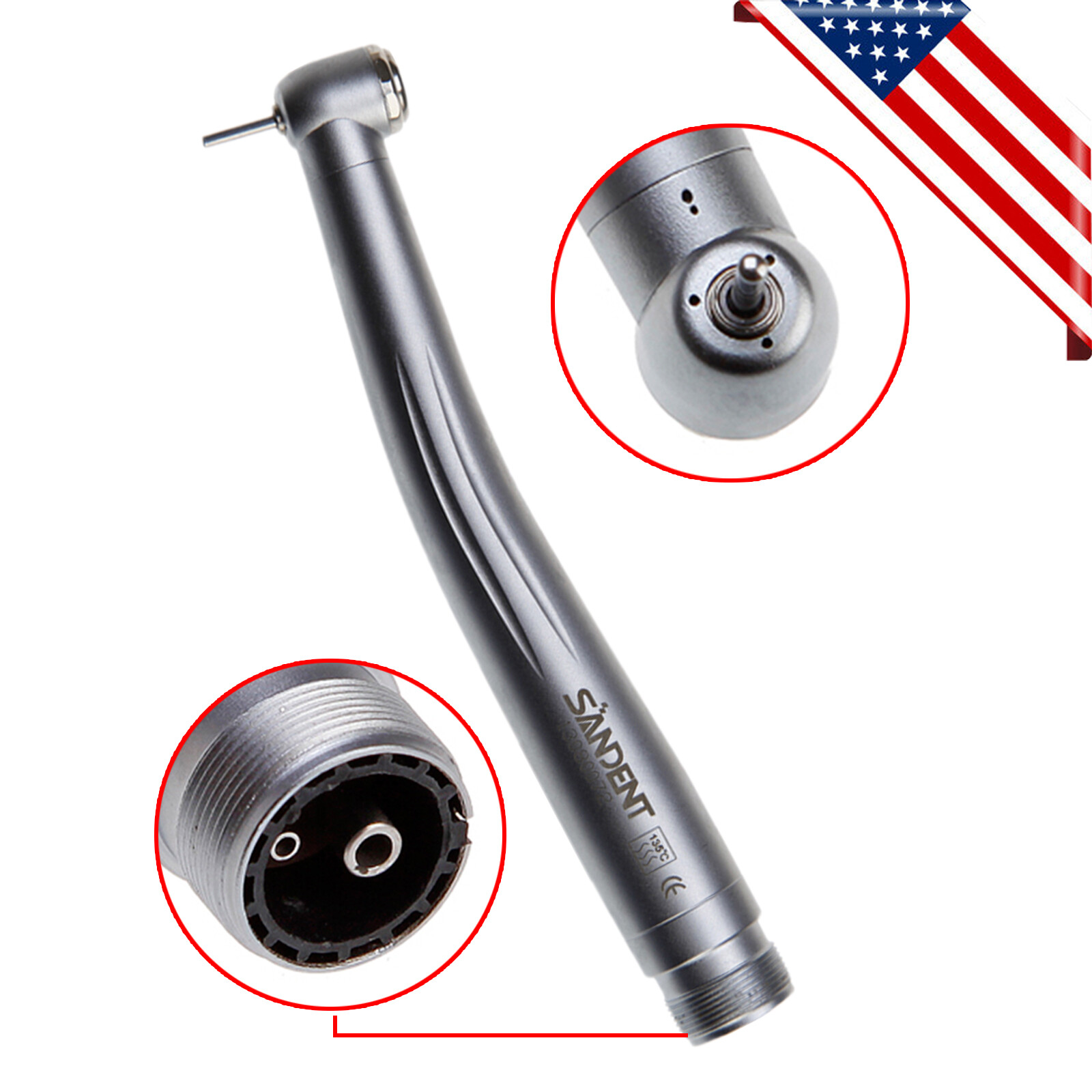 NSK Style Dental High Speed Handpiece LED E-generator 45 Degree 2/4Hole /No LED