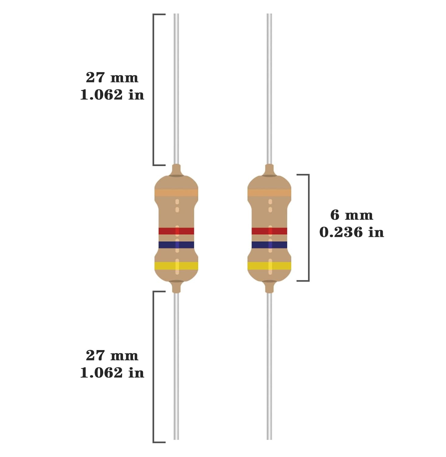 50 Values 1/4W 0 Ohm to 10M Ohm ±5% Carbon Film Resistor Assorted 1/4 Watt Comm