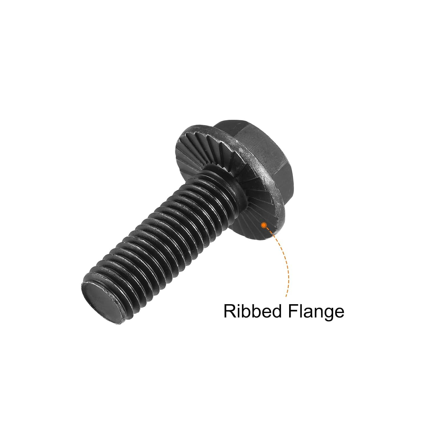 M12-1.75x35mm Hex Serrated Flange Bolts 10.9 Grade Carbon Steel Screws 6pcs