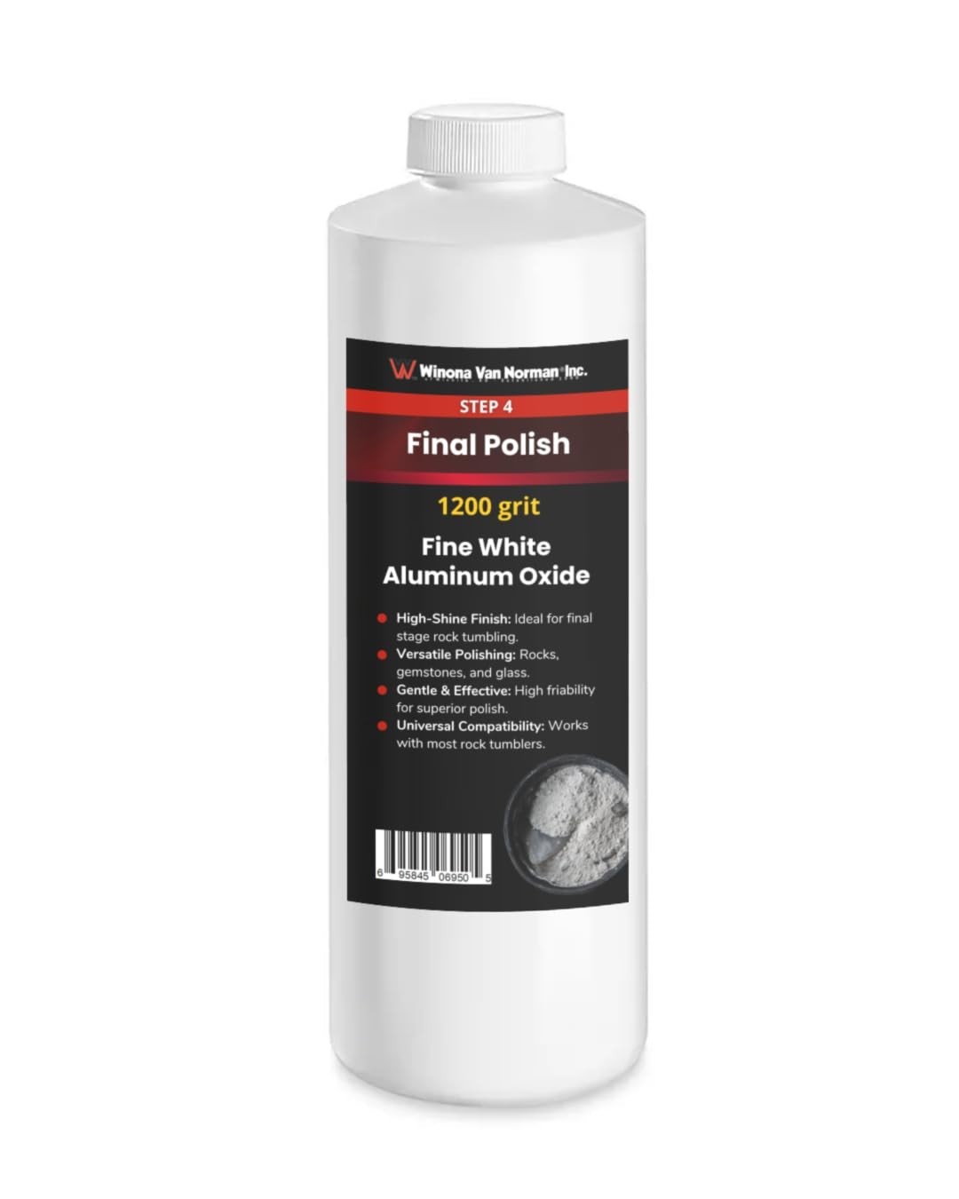 White Aluminum Oxide 1200 Grit – Rock Polishing Powder – Step 4 (1lb)