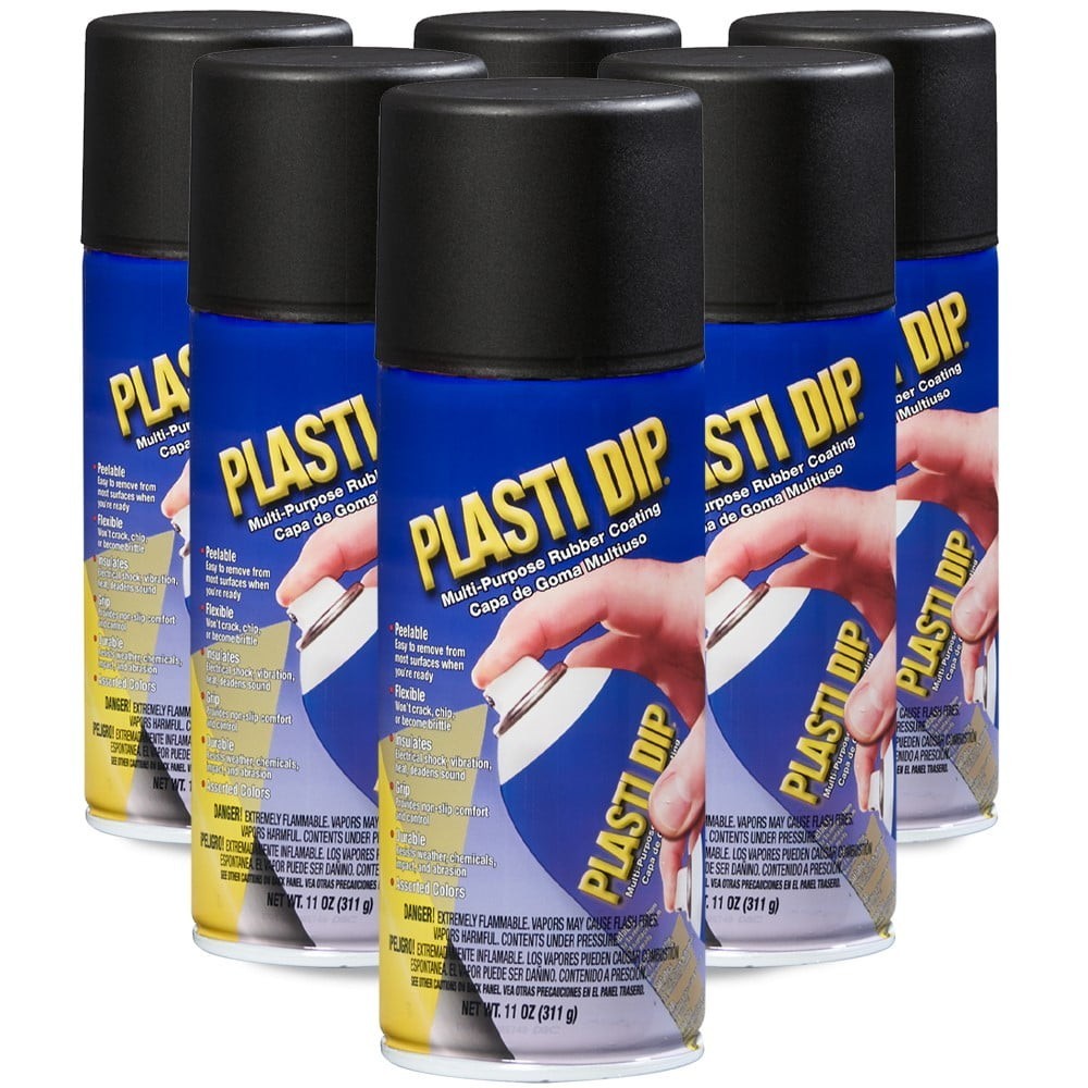 (3 Pack) Plasti Dip Matte Black Rubberized Coating Spray Paint, 11 oz, Multi-Use