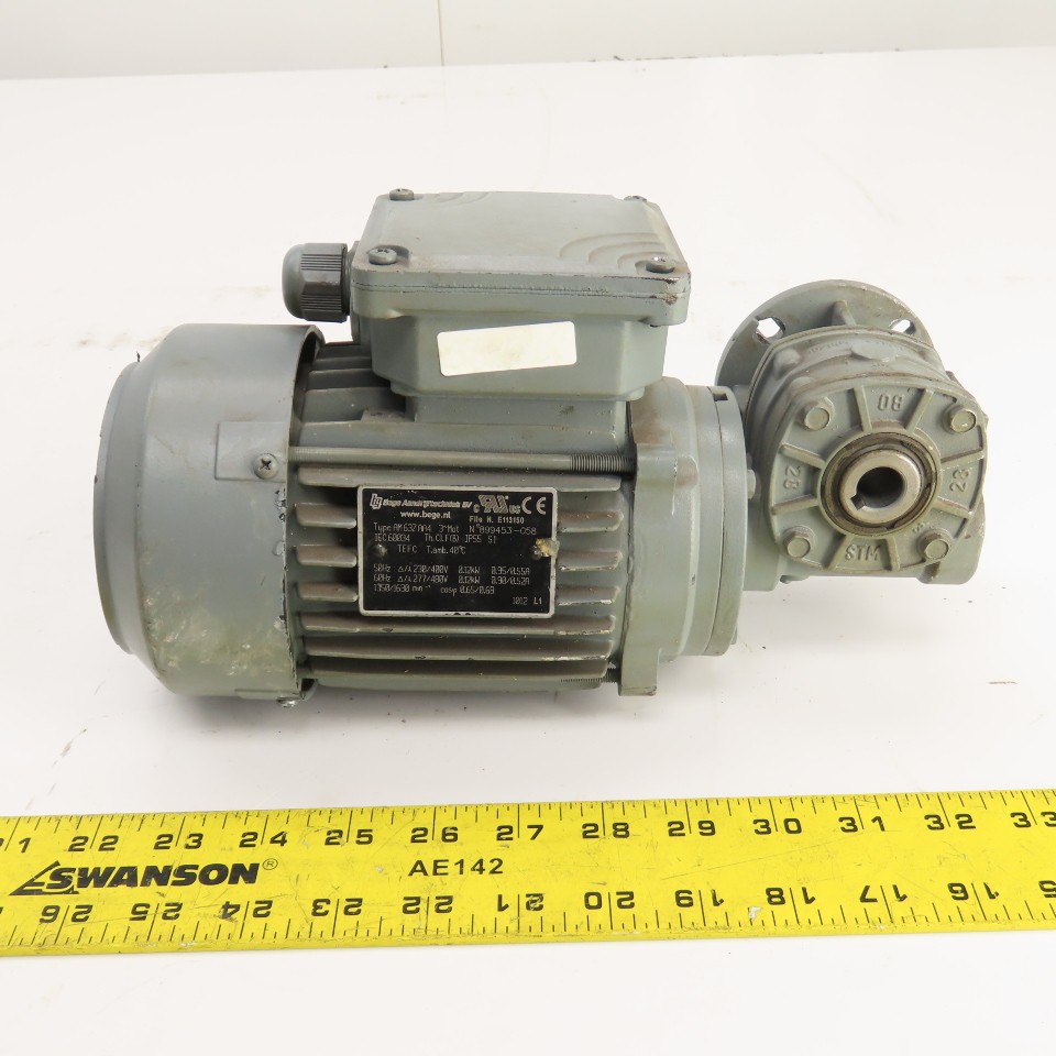 Bologna RMI-28F1 40:1 Ratio Right Angle Gear Motor 277/480V 40.75RPM Out .12kW