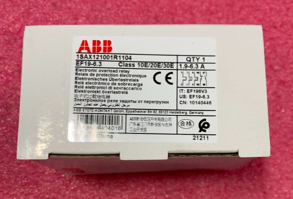 ABB EF19-6.3 Electronic Overload Relay 1SAX121001R1104 QTY 1