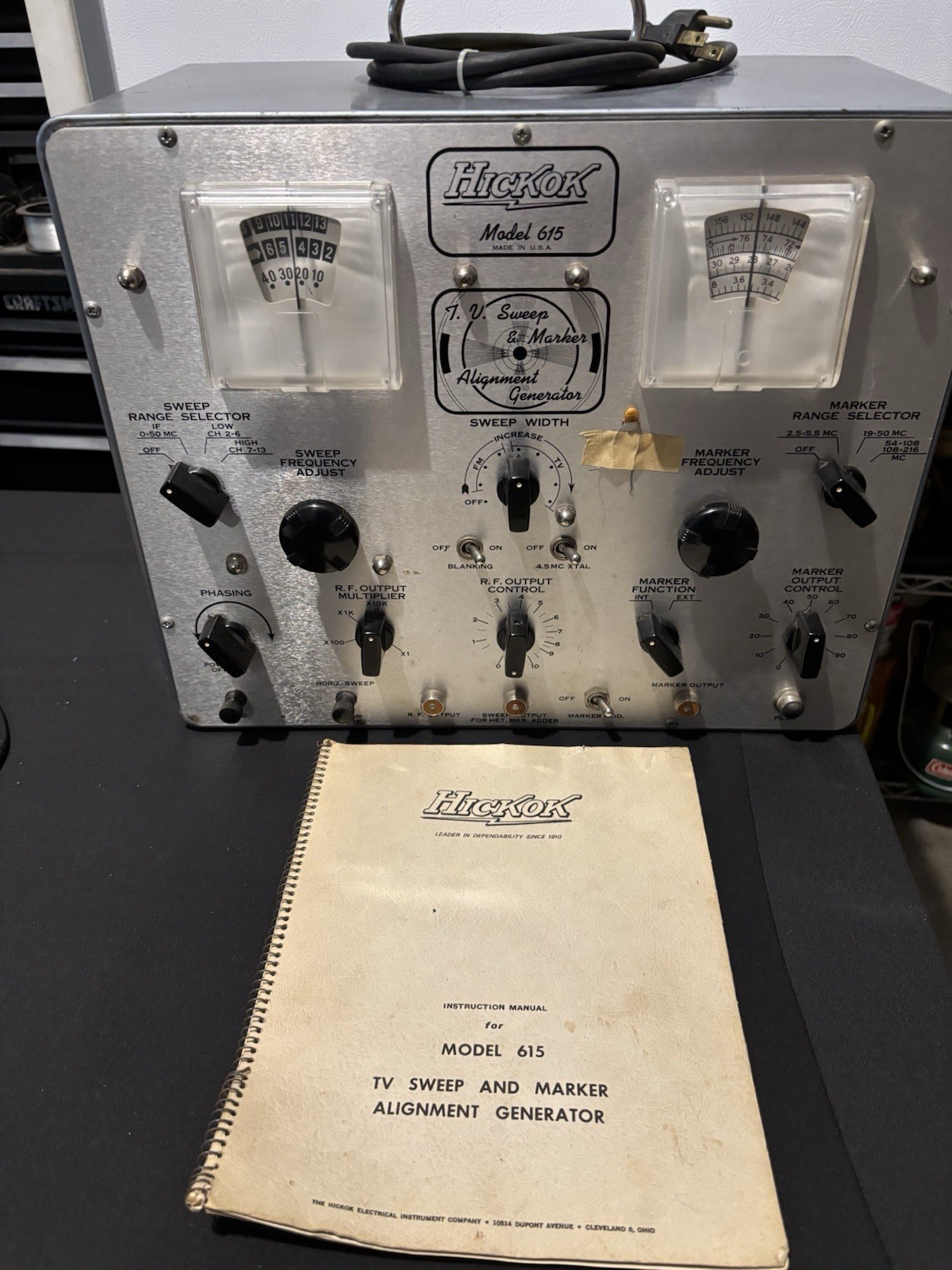 Hickok Model 615 TV Sweep & Marker Alignment Generator Serial 155-12598 Untested