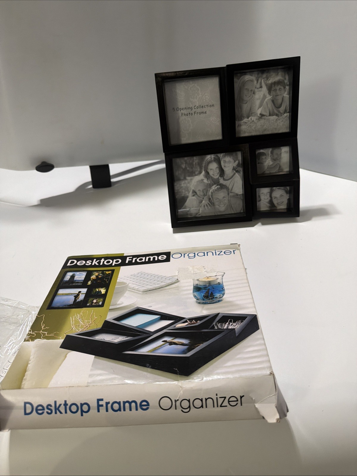 Wooden Desktop Organizer 5 Photo Frame 8.75 In X 7.75 In