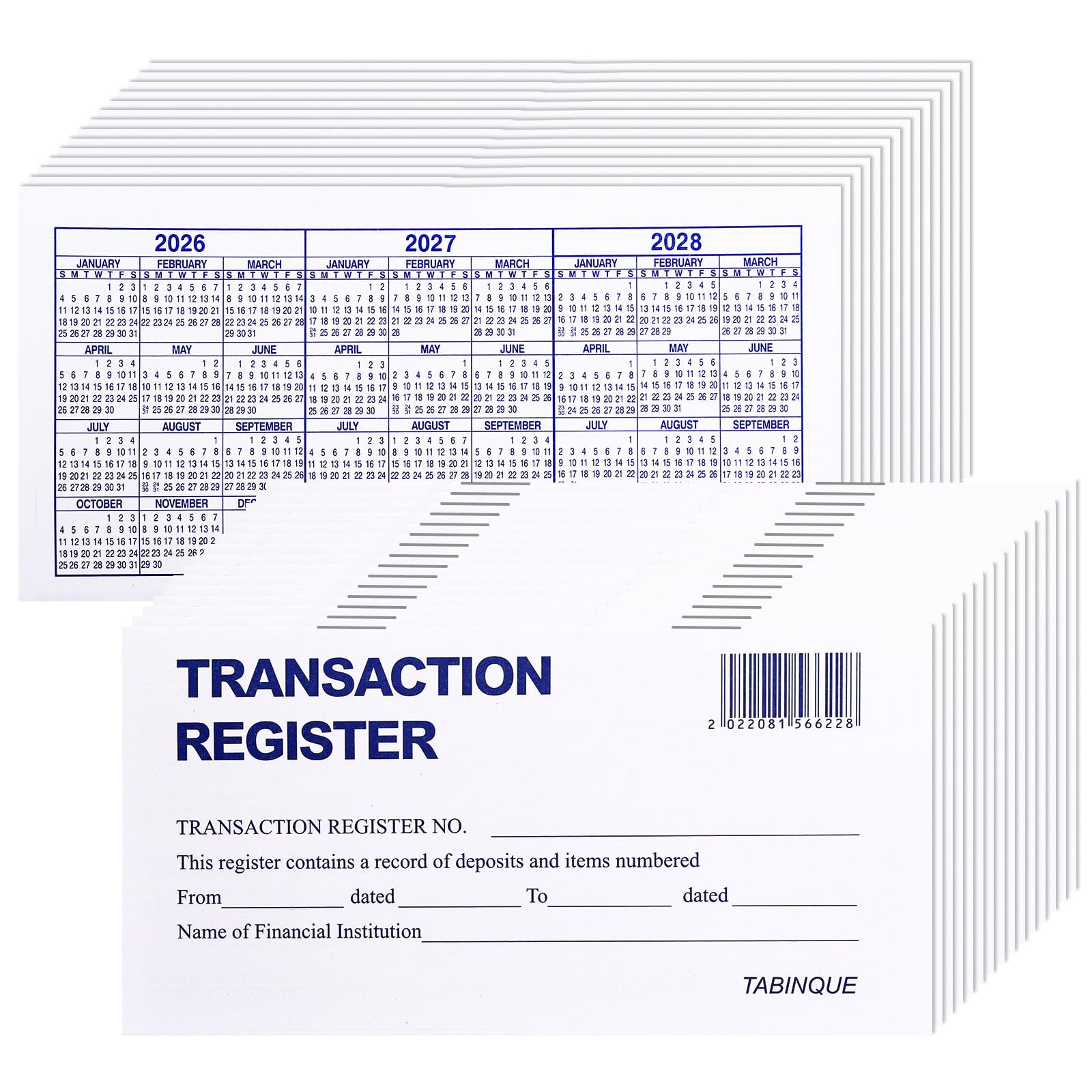 24 PCS Check Registers for Personal Checkbook, Easy to Read Checkbook Register