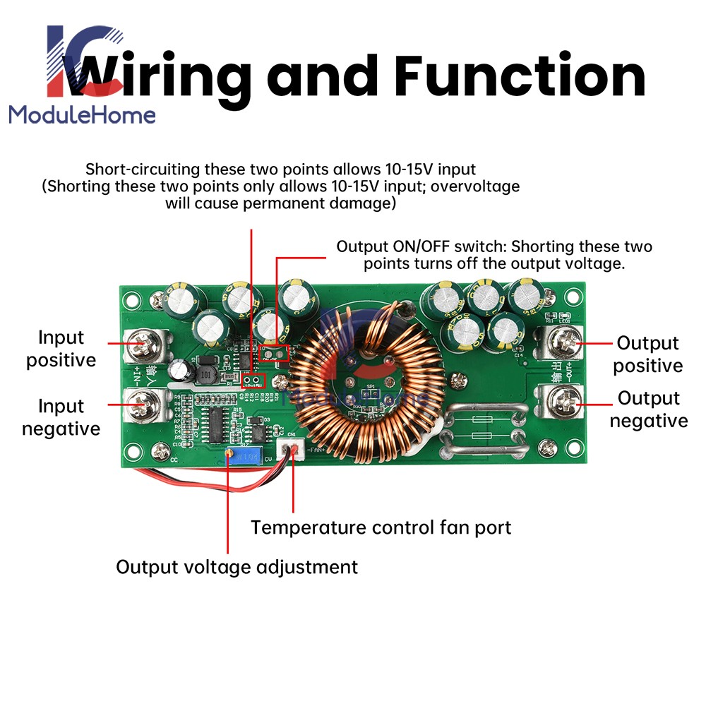 1200W 30A 1500W 50A Adjustable DC-DC Step-down Buck Power Supply Module
