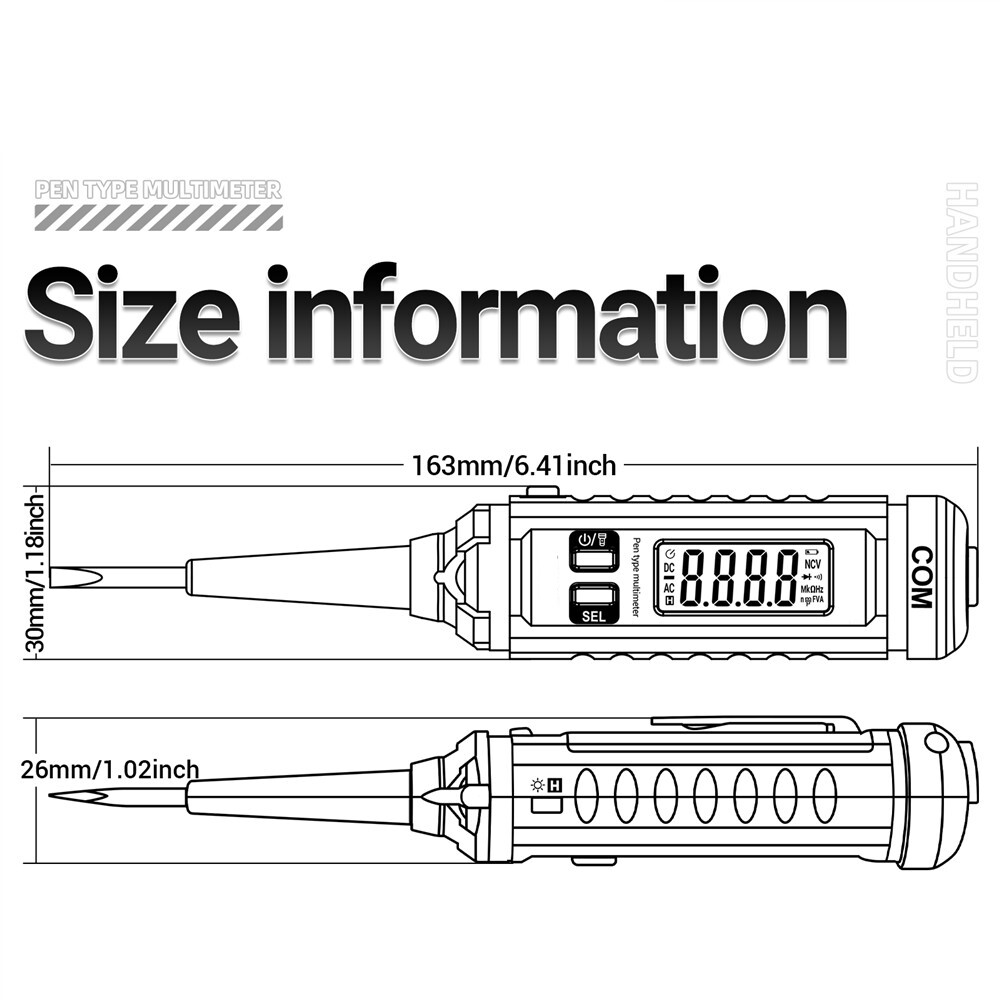 ANENG A3010 4000 Counts Pen Multimeter Backlight Multi Meter Digital Tester