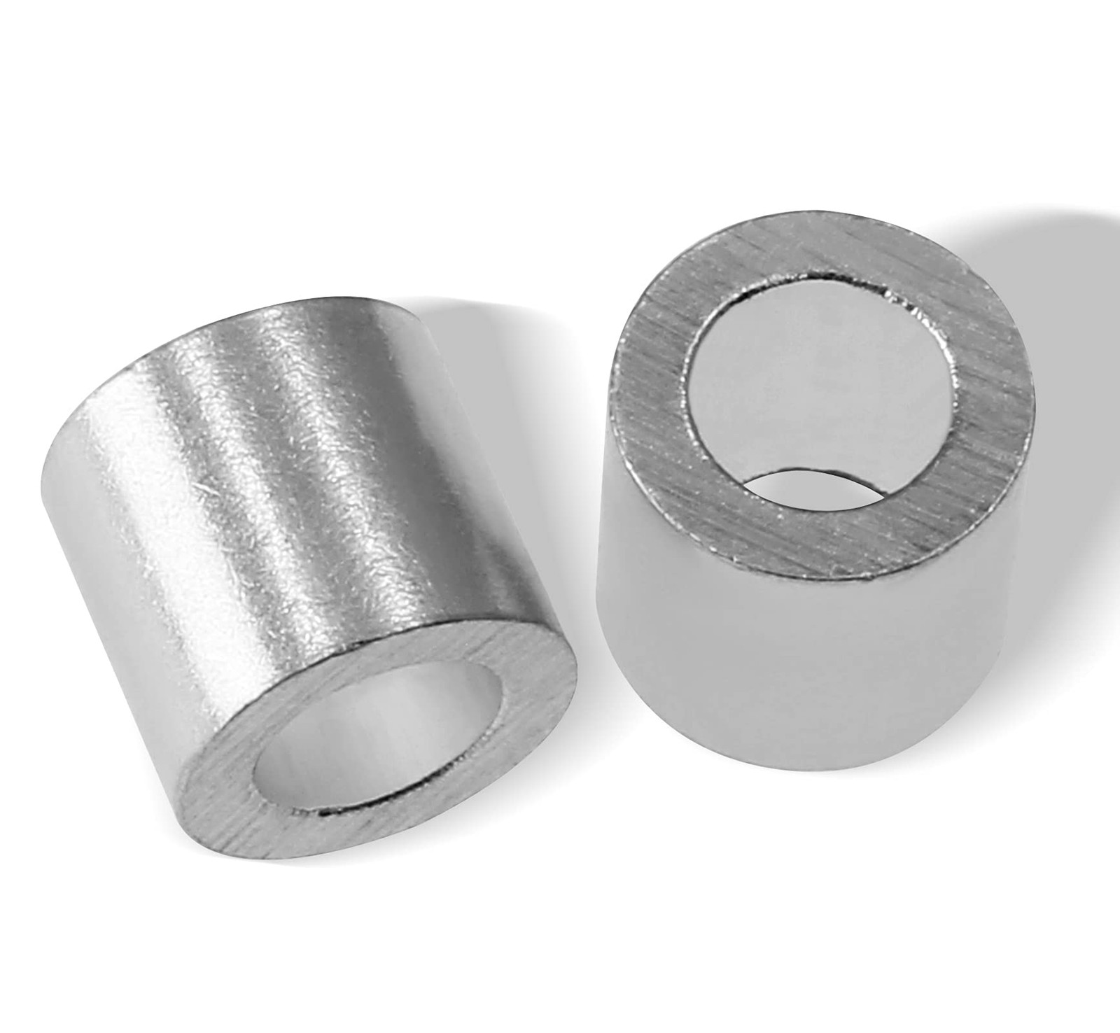 PHITUODA 100pcs 1/8 Inch Aluminum Crimping Stop 1/8″ / 3mm, Round Hole Type