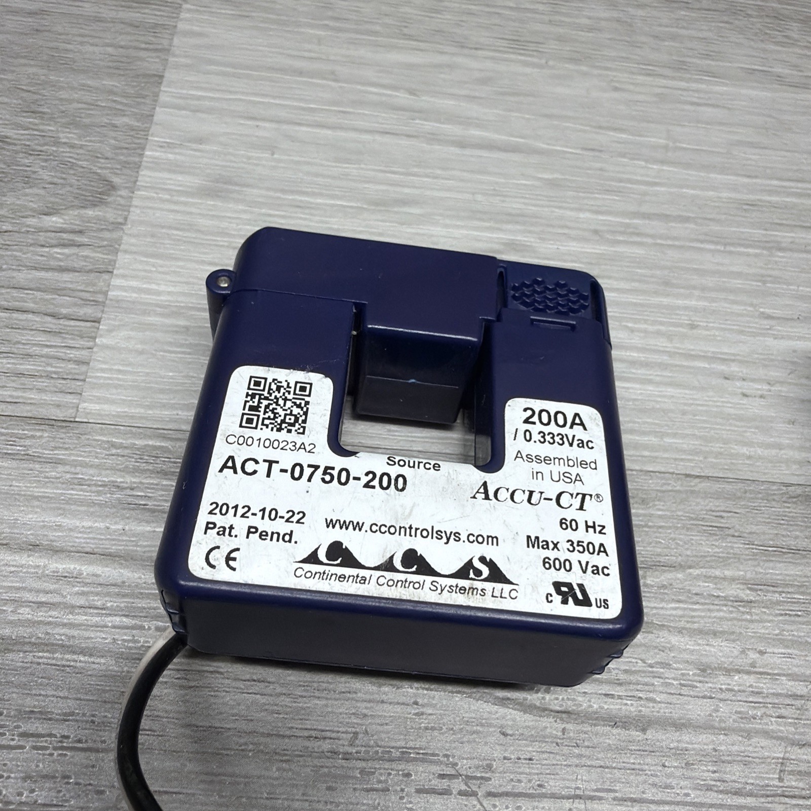 Lot Of 2 CCS ACT-0750-200 Accu-CT Split Core Current Transformer, 200 Amp 0.333V