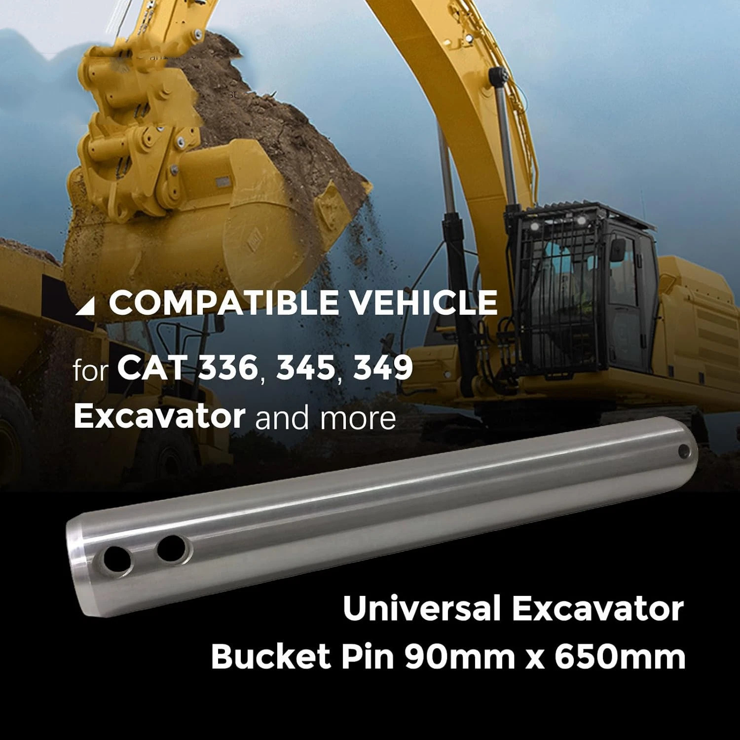 Excavator Bucket Pin one pin 90mm X 650mm CAT 336 345 349 25-1/2” Volvo John D