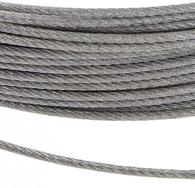 1/4″ x 100ft long wire rope, Galvanized finish, breaking load 7000lbs,7×19 cable