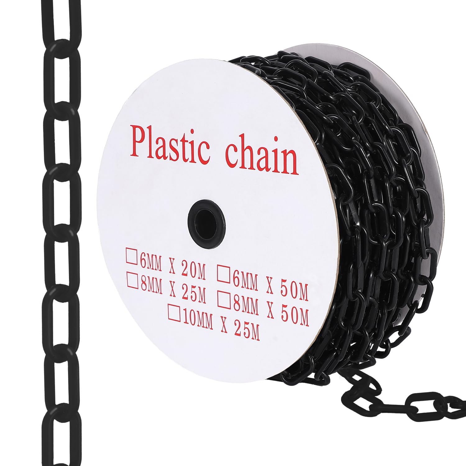 240FT Plastic Safety Chain 1.5in Links 6mm Thick included 50 Hooks Crowd Control
