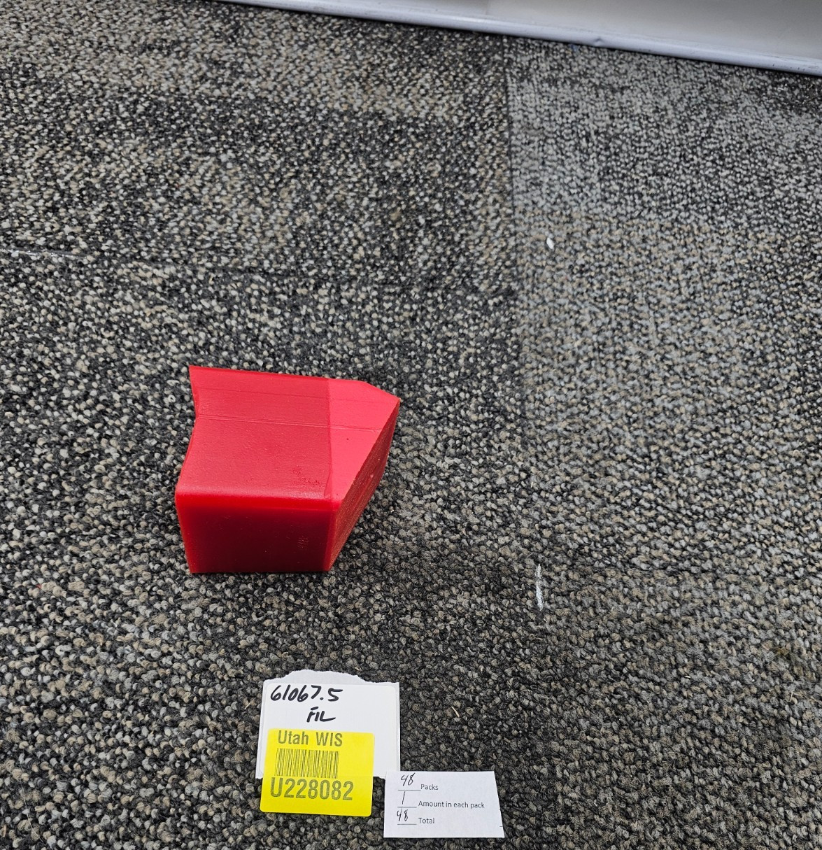 (QTY 1) Irregular Shaped Replacement Block RED 47/25