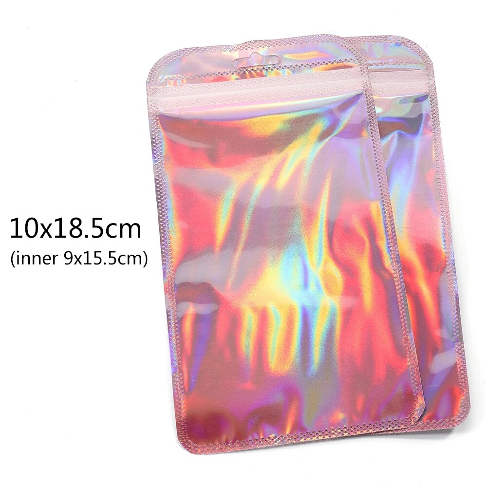 50pcs Laser Printed Bags Transparent Self-Sealing Bag Jewelry Beads Storage bags