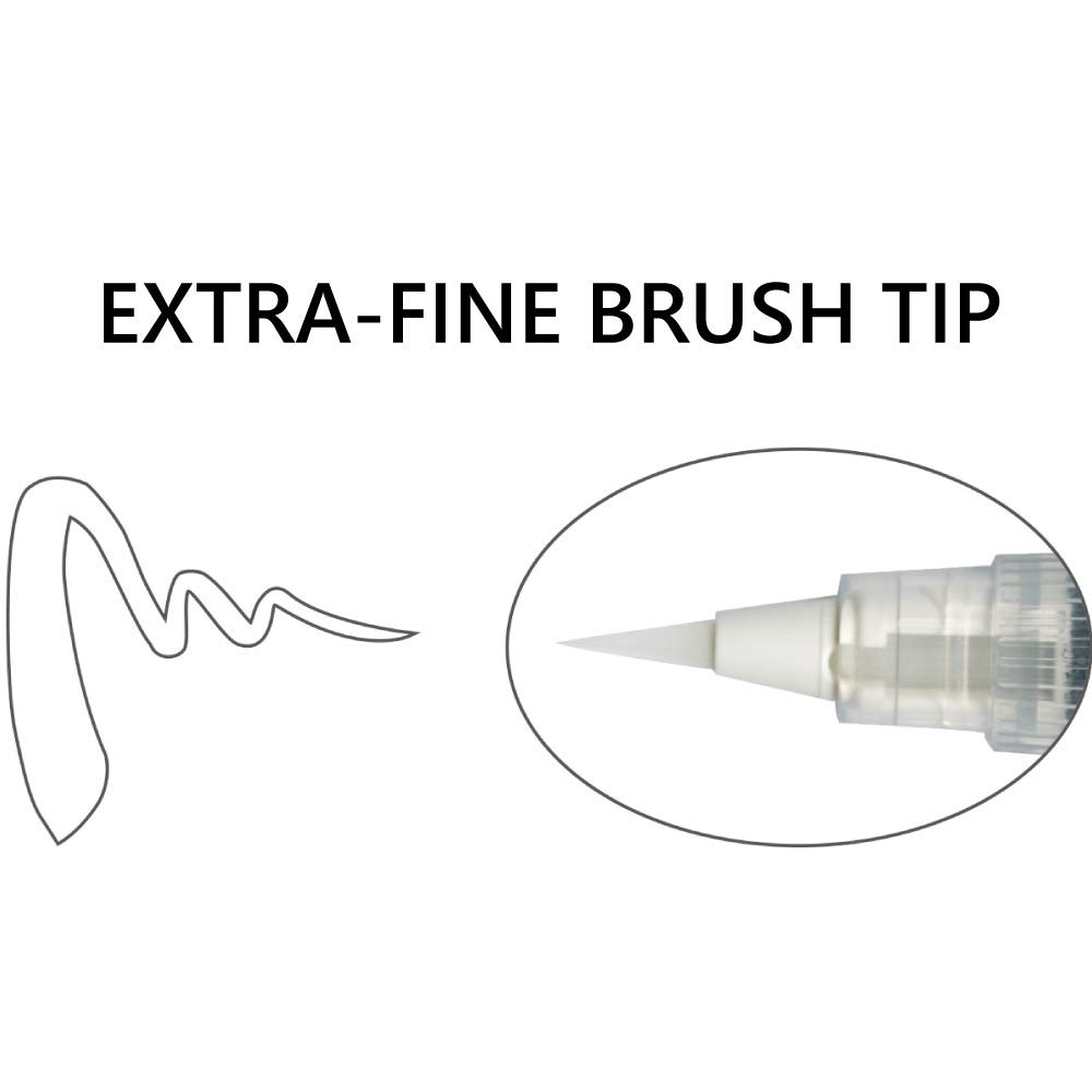 Kuretake Zig Fude Brush Pen, Fine tip marker, White Ink Office Product