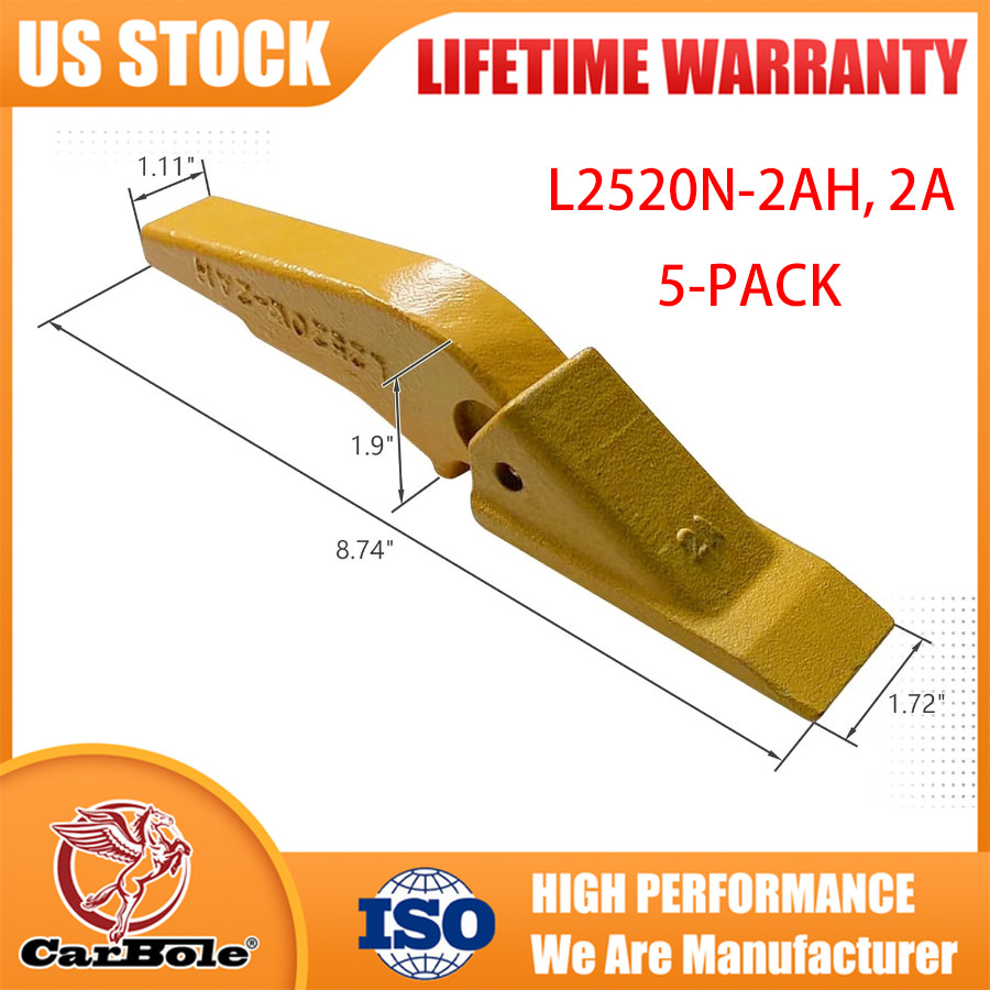 New Weld-on Flush Mount L2520N-2AH Bucket Shanks 2A Bucket Teeth with Pins 5 Set