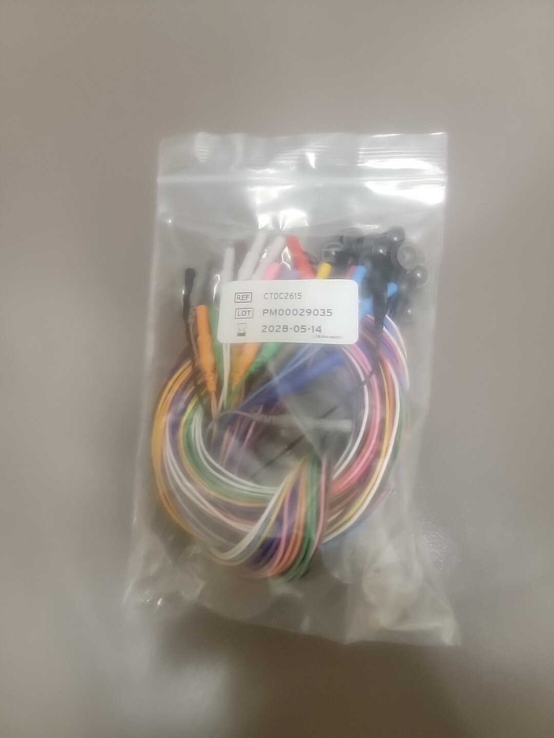 RhythmLink EEG Cup Electrodes Silver Chloride – 25 pk 1.5M leads NEW unopened