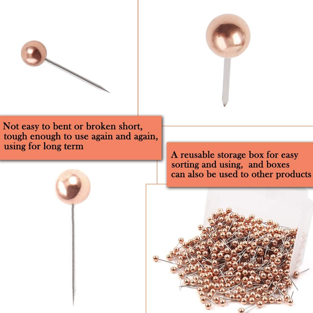 500Pcs 1/8 Inch Map Push Pins Thumb Tacks round Head Tacks Cork Boards Picture H