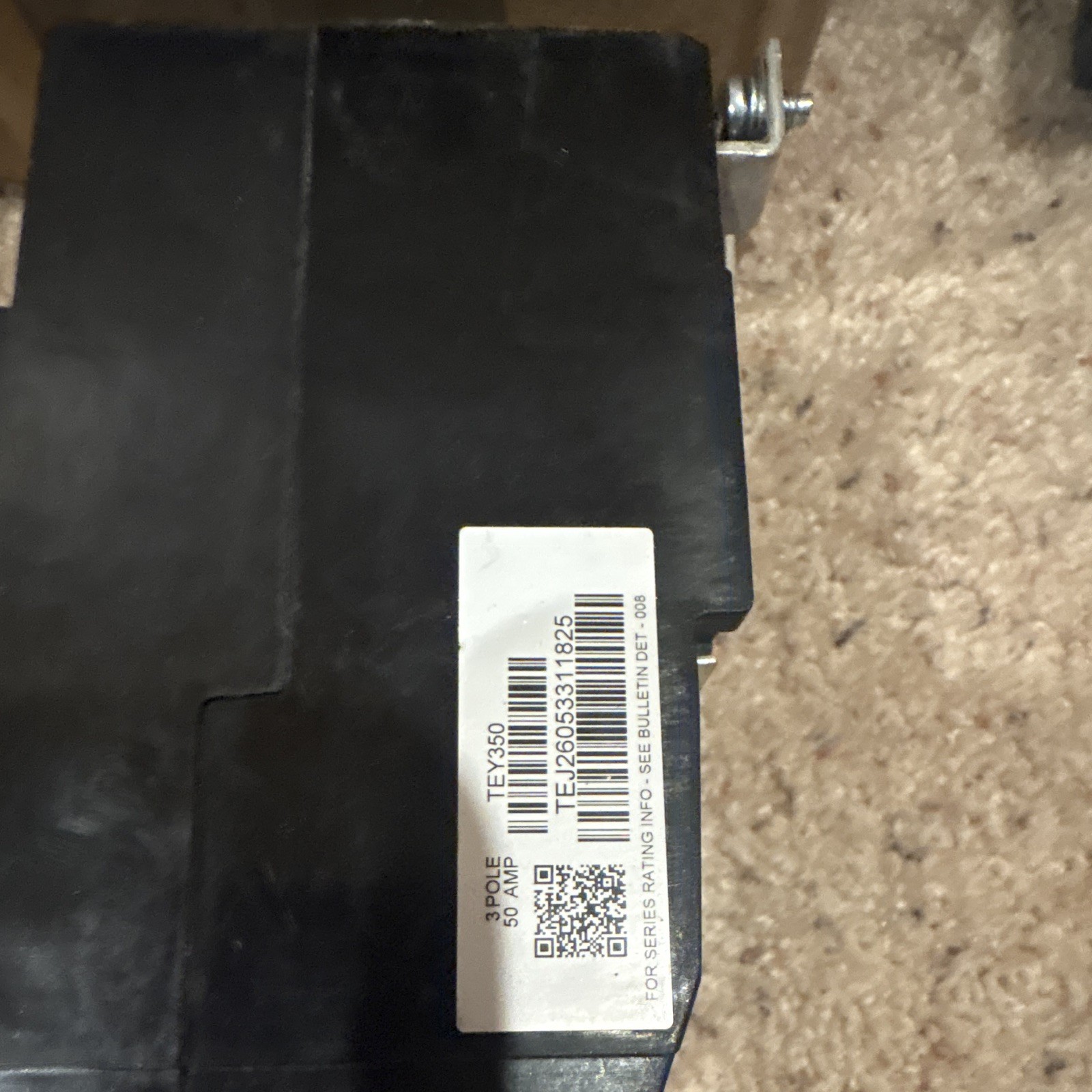 ABB TEY350 50A 3-Pole Circuit Breaker 451-500V AC Type Y Trip Indicator