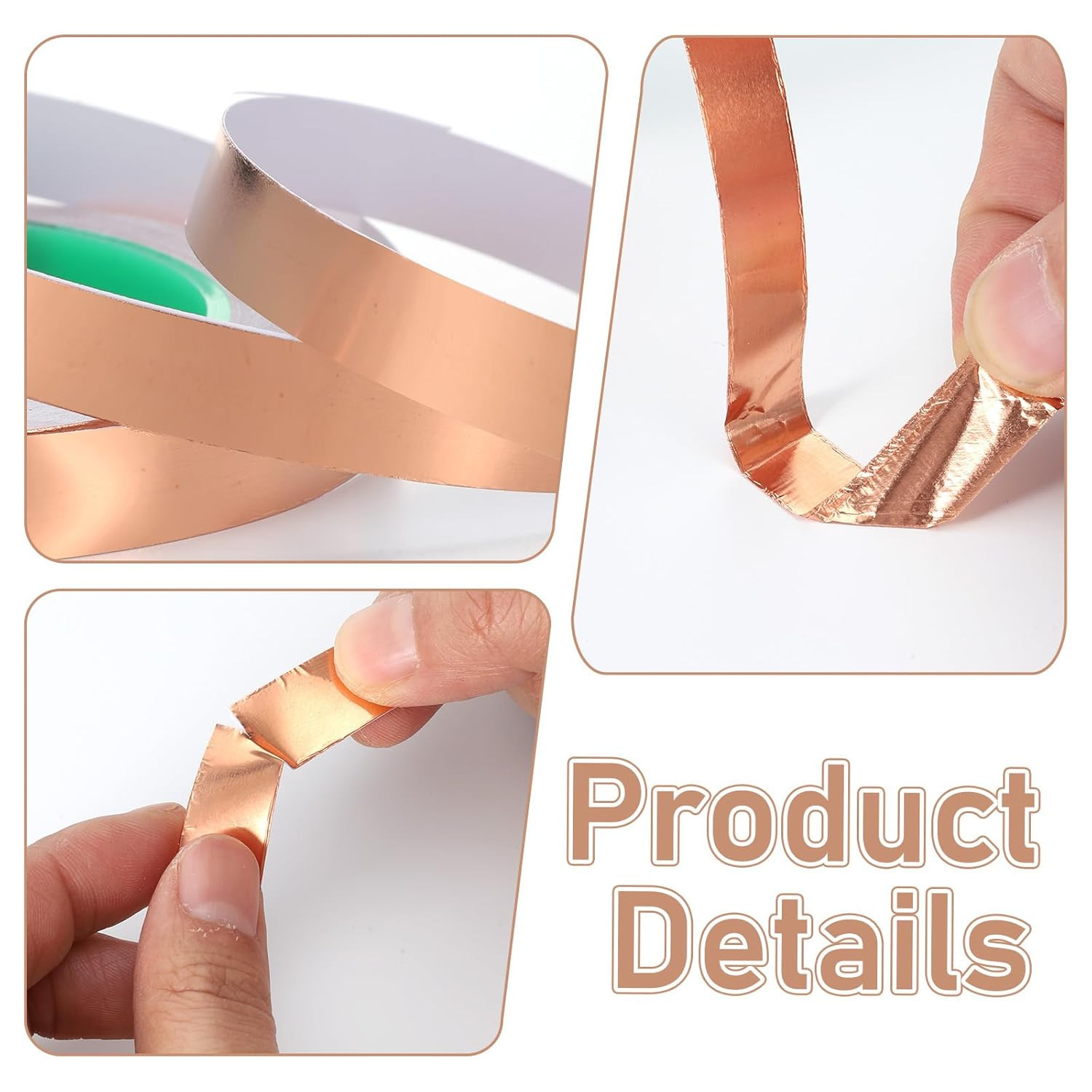 Copper Foil Tape, 1/2Inch X 65Feet Conductive Tape Stained Glass Foil Self Adhes