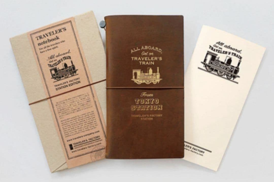 Traveler’s Notebook Tokyo Station Set with Refill & Brass Tag Traveler’s Factory